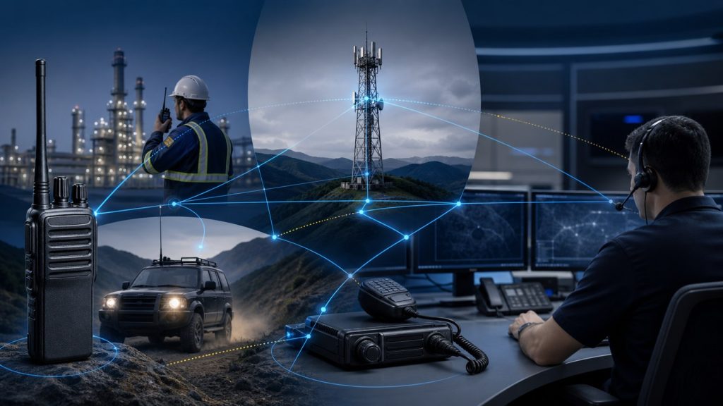 Integrated professional radio system connecting field and dispatch teams
