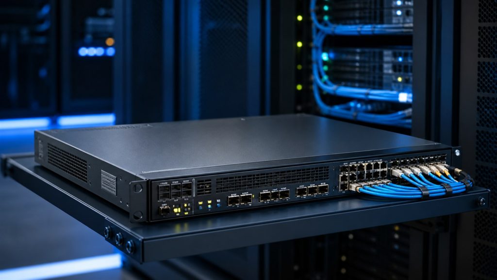 Multi-service access router in a professional network rack
